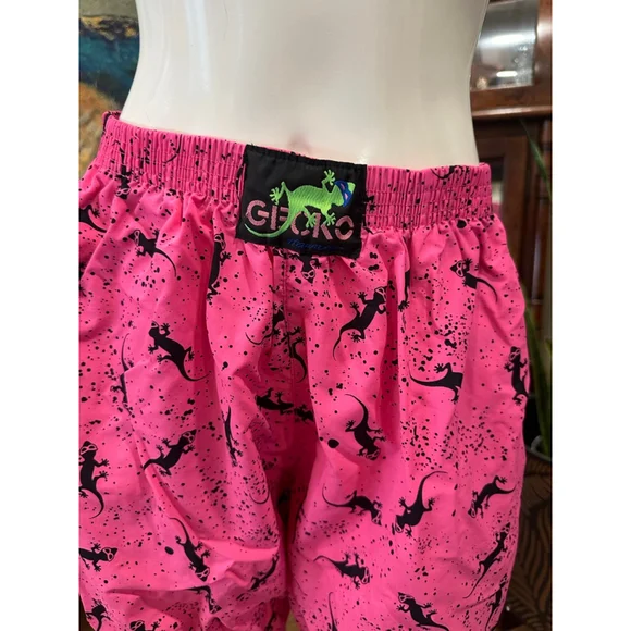 Gecko Hawaii Pink Gecko Print Beach Pants Large Y2K - Picture 4 of 15